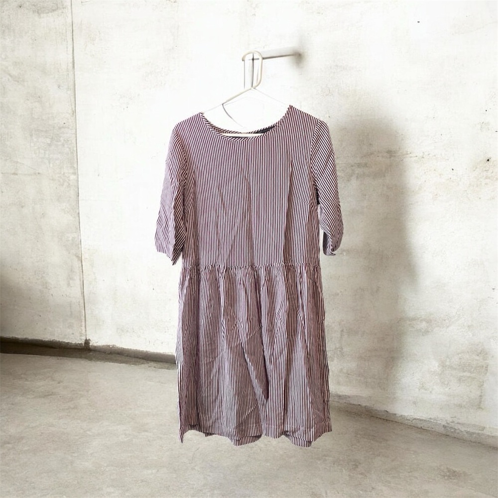 Marks & Spencer Striped Mini Dress - purple and White - bought in UK